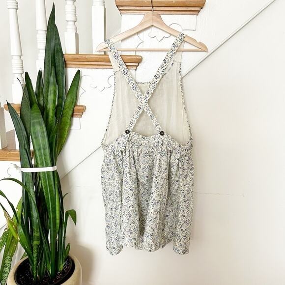 Free People White Combo Cotton Blend Smocked Bust Petunia Mini Dress Size M - Picture 3 of 7